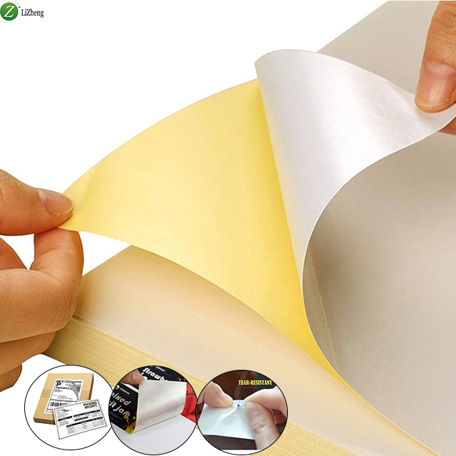 Lziheng Custom A4 80GSM Glossy Waterproof Self-Adhesive Sticker Paper Premium Adhesive Paper & Film