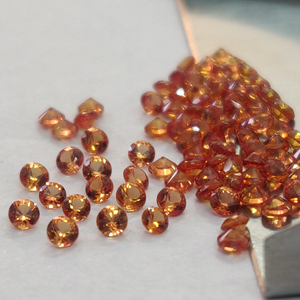 Saphir Orange Naturel Seulement Chauffé 2.50mm Rond Brillant Coupe Facette Superbe Qualité - Product Image 1