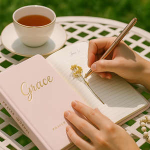 LABON grazia preghiera diario rosa copertina rigida lamina d'oro elegante cristiano devozionale taccuino per la fede <span class=keywords><strong>libro</strong></span> del Logo del diario regalo della bibbia - Product Image 4