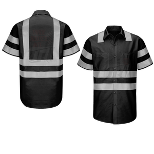 Ensemble de travail imperméable en polyester de haute qualité | Bavoir | Chemise boutonnée | Ras du cou Professionnels qualifiés ANSI Classe 1 - Product Image 6