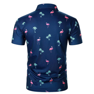 Motif personnalisé imprimé en 3D pour hommes pour polos tissu respirant OEM Logo grande taille pour tenue décontractée caractéristique compressée - Product Image 3