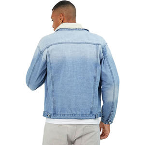 Chaquetas vaqueras para hombre, chaqueta vaquera desgastada teñida de Color sólido informal, prendas de vestir de algodón ajustadas para hombre, Chaquetas vaqueras lavadas - Product Image 4