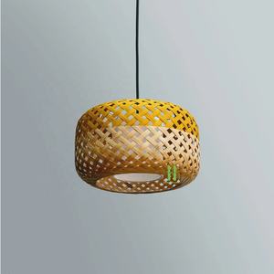 Lampes suspendues en bambou naturel faites à la main deux tons couleurs rotin matériel décor à la maison abat-jour de plafond usine du Vietnam - Product Image 4