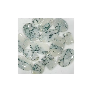 Pierre précieuse d'agate d'arbre, cabochon, pierre précieuse naturelle, forme et taille mélangées, 20-40 mm, fournisseur en gros d'Inde, pierre précieuse verte, beauté - Product Image 1