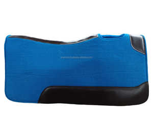 Tapis de selle de course de chevaux Western personnalisable en cuir indien véritable avec feutre synthétique 30x30/32x32 pouces taille pliée équestre - Product Image 3