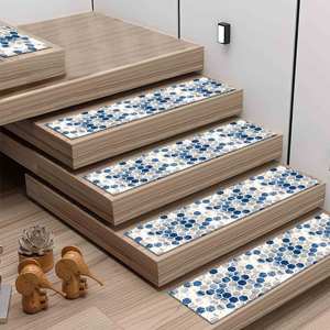 Alfombra Geométrica con Diseño de Escalones, Alfombra con Patrón Étnico, Alfombra de Color Abstracto, Alfombra Estampada - Product Image 2