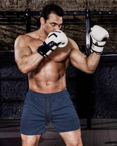 Nuevos pantalones cortos deportivos de verano para hombre para gimnasio, culturismo, Jogging, playa, Fitness, Joggers de malla informales sueltos, función antiarrugas, sólido - Product Image 2