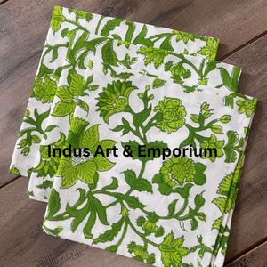 Juego de 6 servilletas y 6 esteras de algodón indio, estampado Floral - Product Image 6