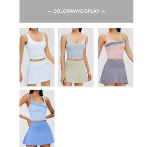 Wholesale Half Zip Tennis Dress Ladies Sports Waist Zip Sleeveless Women Golf Dress <b>Pickleball</b> Skirt Tennis Set - Product Image 6