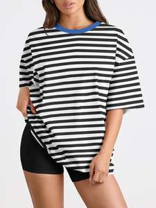 Camiseta de manga corta para mujer Camiseta con logotipo personalizado OEM Ropa de verano informal Ligera y transpirable - Product Image 2