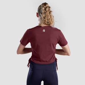 Camiseta Corta Color Borgoña Active Shape, Top Yogalicious con Diseño Elegante - Product Image 2