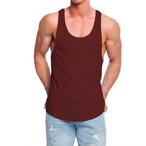 2025 camiseta sin mangas con estampado personalizado de alta calidad para hombre gimnasio Fitness Streetwear sin mangas Muscle Fit 100% algodón acanalado camiseta sin mangas para hombres - Product Image 4