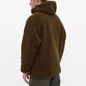 Sudadera CON CAPUCHA DE Sherpa para hombre con logotipo personalizado, jersey de lana holgado liso y acogedor de invierno cálido informal con cuello con capucha - Product Image 3