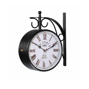Antique Style Both-Sided Station <b>Clock</b> Retro Double-Sided Station <b>Clock</b> with Vintage Charm - Product Image 1