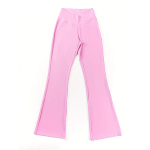 Venta al por mayor cintura cruzada Yoga Flare Leggings Hip Lifting deportes pantalones casuales cintura elástica mujeres Active Wear Flare Legging - Product Image 4