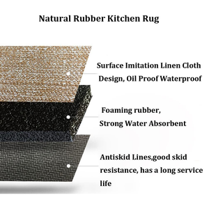 Ensemble de tapis de cuisine personnalisés, dessus en lin, fond en caoutchouc, absorbant l'eau, lavable, tapis décoratifs personnalisés, style moderne, nouveauté - Product Image 5