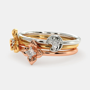 Fleur Blanc Jaune Rose Or Personnalisé Petite Taille CVD Lab Grown Diamond Wedding Ring Avec Produit De Haute Qualité - Product Image 4