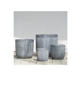 Usine Design Métal Fer Matériel Ligne Conception Jardinière Décor À La Maison Dessus De Table Ensemble de 2 Pot De Fleur Antique - Product Image 6