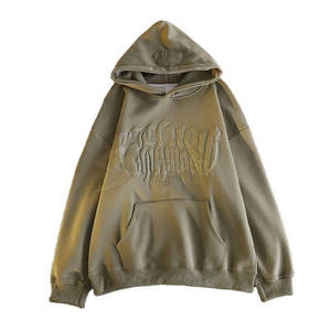 Vente directe d'usine, sweat-shirt à capuche pour homme, taille plus, dernière couleur, design personnalisé, sweat-shirt à capuche basique gaufré - Product Image 1