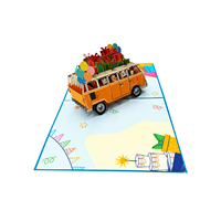 Tarjeta 3D Pop-up de Feliz Cumpleaños Hecha a Mano con Diseño Personalizado de Animales en Autobús, Manualidades de Papel, Vietnam, Mejor Precio, Marcapáginas Promocionales