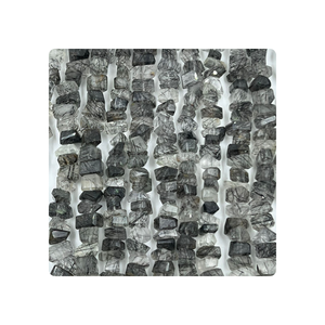 Perles de pépites à facettes en quartz rutile noir de qualité AAA brin de 8 pouces 12-15 MM environ pour la fabrication de bijoux de qualité supérieure - Product Image 4