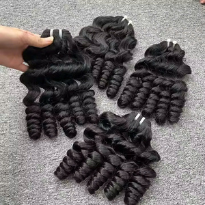 VQ Hair's Best Quality 100% Remy Extensiones de cabello humano Onda natural Raw Virgin Máquina vietnamita Doble trama Color más oscuro solamente - Product Image 1