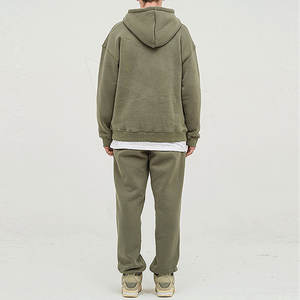 Sudadera con capucha de algodón orgánico de gran tamaño de alta calidad para hombre, ropa informal de talla grande impresa personalizada al por mayor - Product Image 6