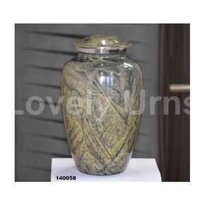 Hot Selling Premium Quality Wood Finished Aluminium Large Urn Cremation Adult Urn for Human Ashes With Free <b>Velvet</b> <b>Bag</b> - Product Image 2