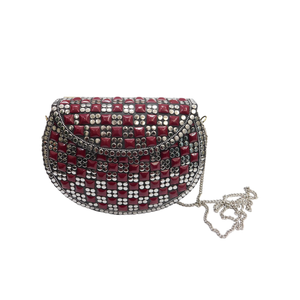 Sacs à main en velours simples et décontractés avec fermeture ambroïdale en pierre grise et verte fantaisie pochette en velours sac suspendu pour femme - Product Image 4