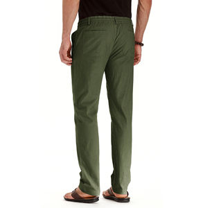 Wholesale Custom Fashion Casual Men's <b>Pants</b> Pure <b>Wool</b> Knitted Grey and Green Plaid Pattern Drawstring Pocket Wide-leg <b>Pants</b> - Product Image 5