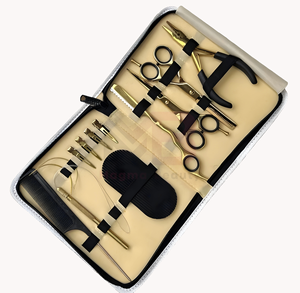 Kit d'outils professionnels pour extensions de cheveux en acier inoxydable pour salon de beauté, pinces multifonctions pour extensions de cheveux et ciseaux de coupe - Product Image 6