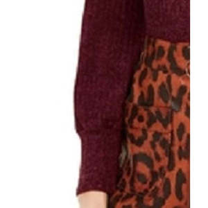 Maglia a Collo Alto Casual in Maglia a Costine per Ragazze Crave Fame, Rossa, Taglia Media, per la Stagione Autunnale - Product Image 3