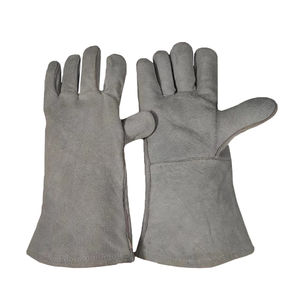 Guantes de soldadura de cuero para protección de manos de alta calidad 100%, guantes de seguridad razonables resistentes al calor personalizados - Product Image 1