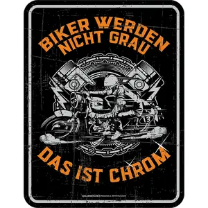 Los motociclistas no se convierten en grises, es solo cromo: Señal llamativa para motociclistas - Product Image 1