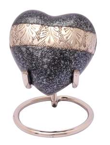 Urne funéraire Royal Rapture pour cendres, souvenir commémoratif de crémation, urne d'amour décorative en laiton en forme de cœur avec support - Product Image 2