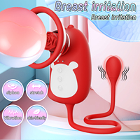 Neuer Dinosaurier Sexspielzeug-Massagestab Vibrator in Rot, Einziehbar, USB-Aufladbar, IPX6 Wasserdicht, 10 Frequenzen