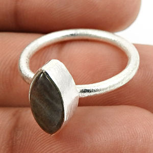 Magnifique bague en forme de marquise en pierre précieuse de labradorite naturelle en argent sterling 925 pour femme filles bijoux faits à la main prix de gros - Product Image 3
