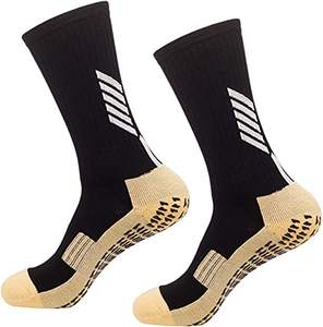 Chaussettes de football athlétiques pour hommes de haute qualité Chaussettes de sport respirantes en polyester anti-adhérence avec motif de lettres - Product Image 1