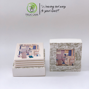 Ensemble de sous-verres carrés en céramique de haute qualité écologique, décoration de style de vie, vente en gros, bon prix, provenant du Vietnam - Product Image 5