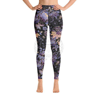 Leggings pour femmes de haute qualité à faible MOQ, en spandex/polyester, respirants, anti-transpiration, séchage rapide, 200g, taille élastique, yoga - Product Image 6