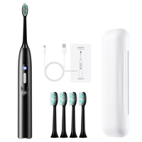 Brosse à dents électrique au design populaire avec écran LED, vente directe d'usine, couleur noire, en stock, en promotion