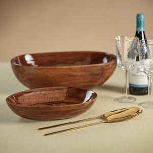 Cuenco decorativo de madera de Acacia antiguo de la mejor calidad, acabado Natural, minimalista, duradero, hecho a mano para cocina, última forma de cocina - Product Image 2