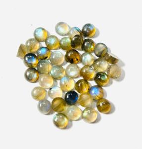 Multi Fire Natural Labradorite Loose Cabochon Gemstones 5 MM Round Cut 39 Pieces Set - Product Image 5