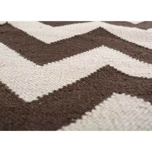 Indusbar Handmade <b>Wool</b> Rugs Beige <b>Brown</b> Flat Weaves for Home Chevrons Rectangles Fur for Living Bedside Hallway Dwrm-151 - Product Image 3