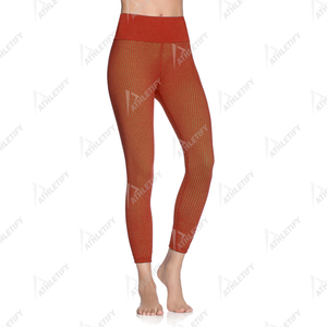Leggings de yoga à taille mi-haute avec logo personnalisé, vêtements de sport longs pour femmes, entraînement de course à pied, usine certifiée SEDEX - Product Image 6