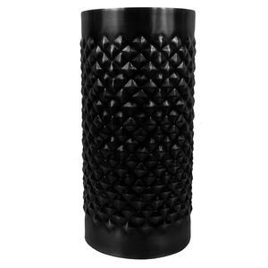 Florero de aluminio y metal con estilo de diseño moderno en forma de cilindro en color negro para el hogar y la boda, tamaño personalizado con logotipo - Product Image 1