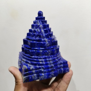 Qualité supérieure Lapis Lazuli Shri Yantra Pyramide Shri Chakra Shodashi Devi Tripura Sundari Dhan Laxmi Shri Yantra Pour La Richesse - Product Image 2