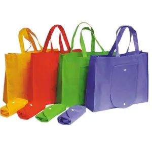 थोक पुनः प्रयोज्य पुनर्चक्रण कस्टम लोगो गैर बुने खरीदारी बैग, फोल्डेबल किराने की खरीदारी बैग