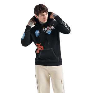 Sweat à capuche unisexe surdimensionné en coton 100% avec impression personnalisée sur écran, couture contrastée, épaules tombantes, impression personnalisée OEM - Product Image 1