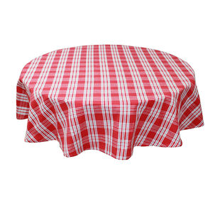 Wholesale Dinning Decor Cotton Linen Wrinkle Free Anti-Fading Table Cloth <b>Checkered</b> Embroidered <b>Tablecloths</b> With Tassels - Product Image 2